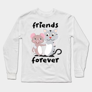 Friends Forever Cat & Mouse Long Sleeve T-Shirt